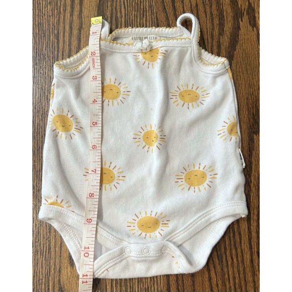 Rabbit + Bear 100% Organic Cotton Sleeveless Sun Icon Bodysuit Bow Size 0-3M - Picture 5 of 6